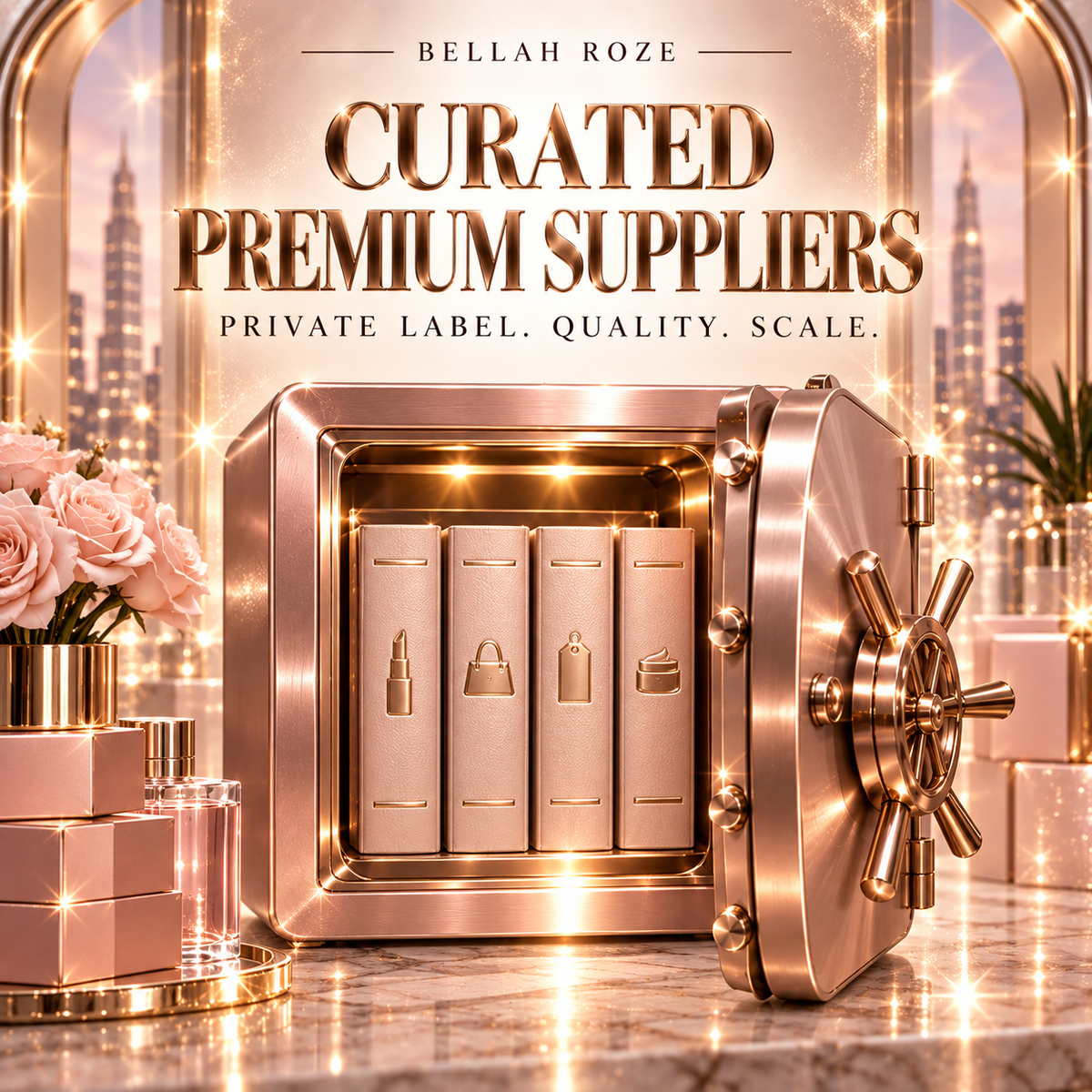 Curated Premium Suppliers — 2026 Edition — Bellah Roze rose-gold digital guide cover