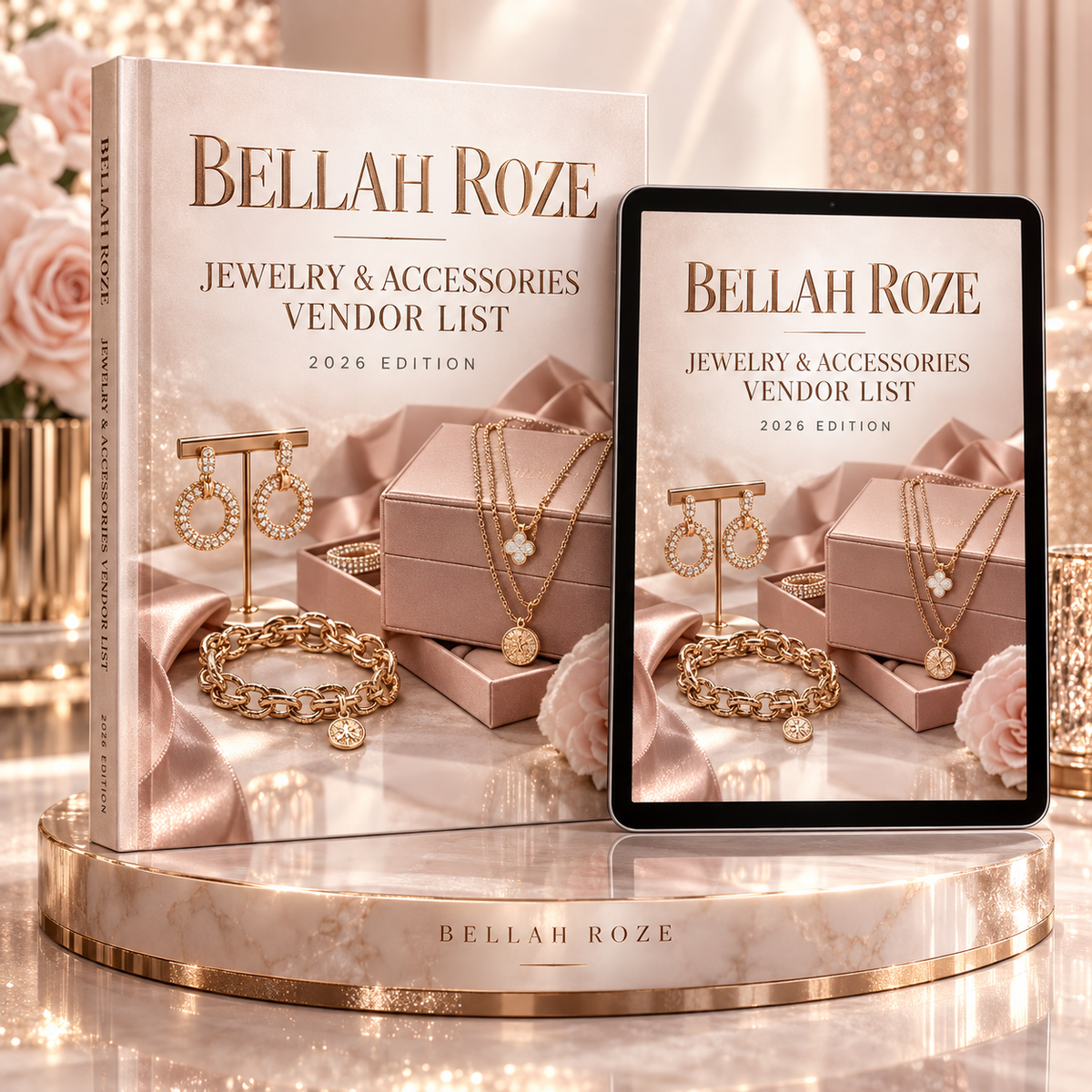 Jewelry & Accessories Vendor List — Bellah Roze luxury rose-gold digital guide mockup